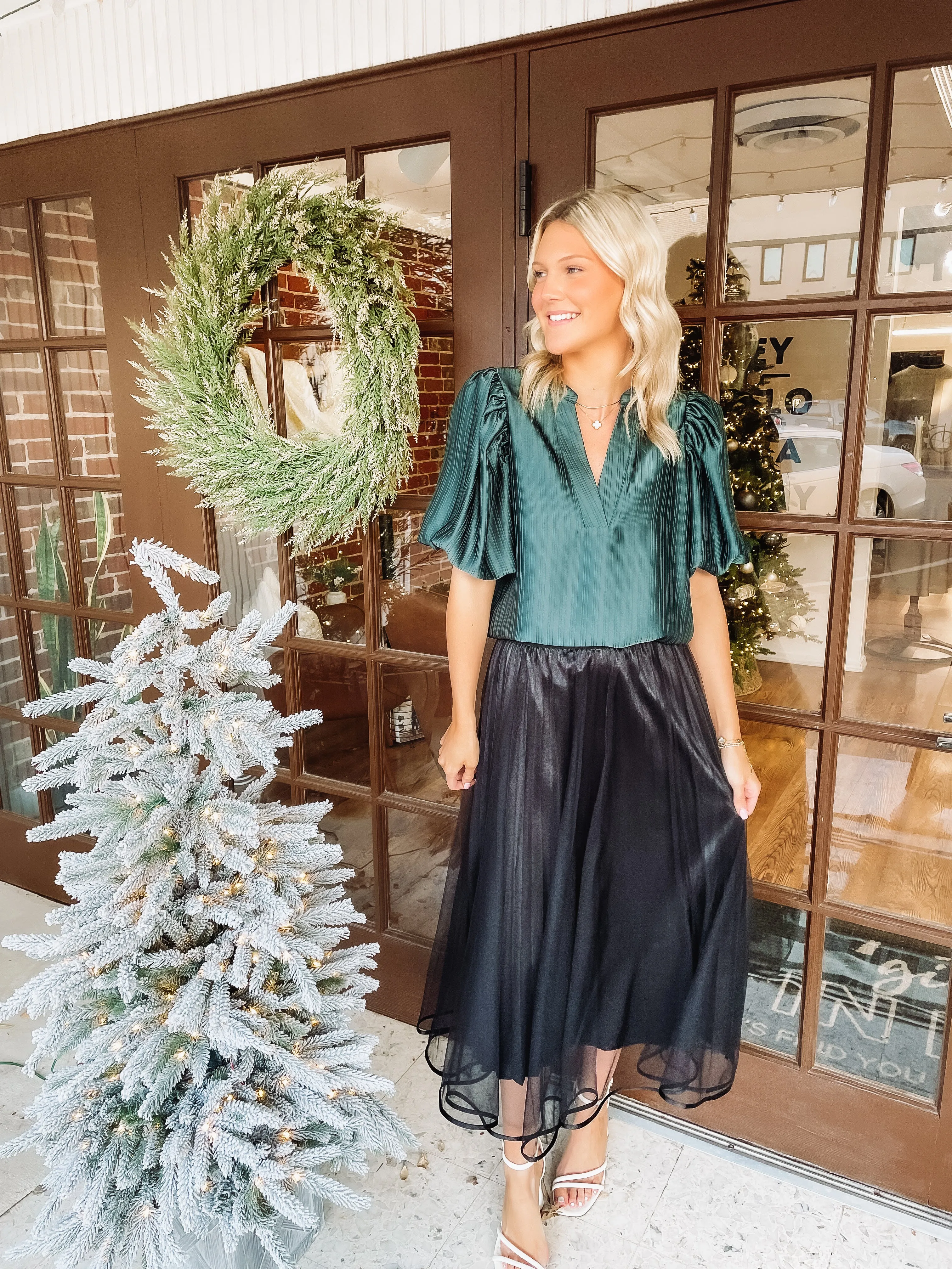 V-Neck Puff Sleeve Top