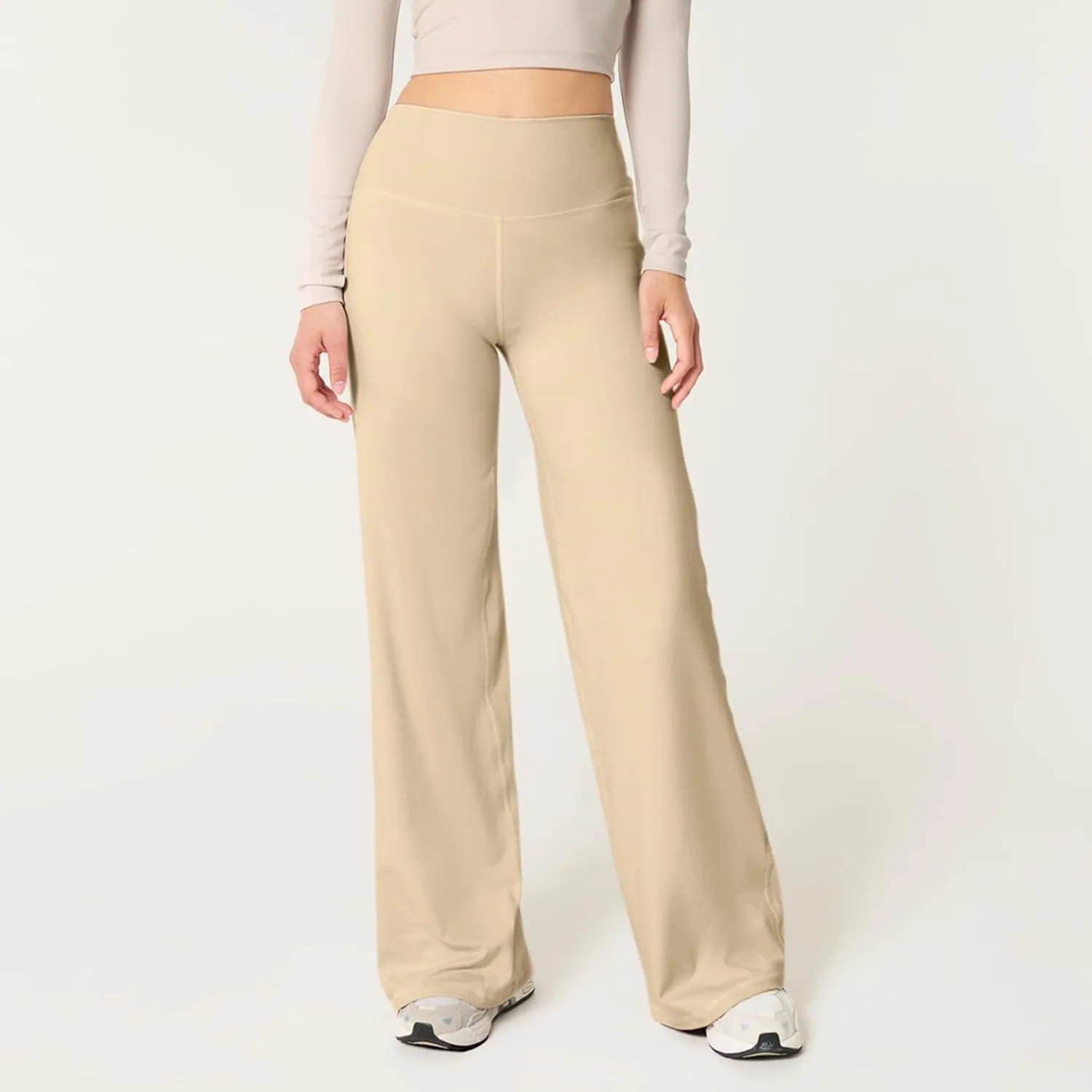 Wide Leg Yoga Pants for Women Stretch High Waisted Yoga Pants Baggy Soft Tummy Control Leggings Palazzo Pants