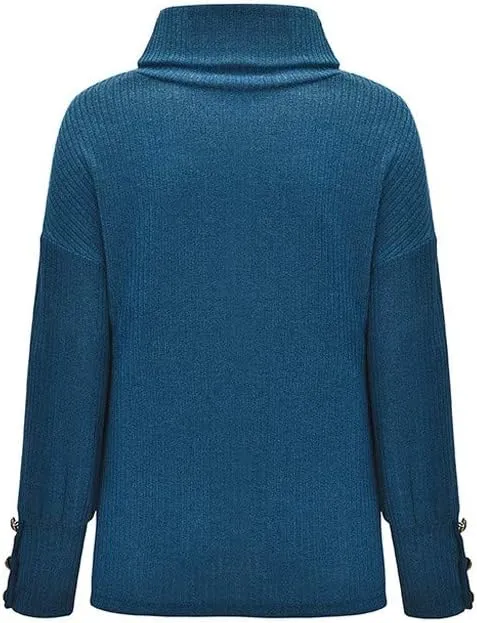 Women Coats Pullover Loose Women Sleeve Button Knitted Turtleneck Sweater Red Leather Jacket Women Ladies Coats