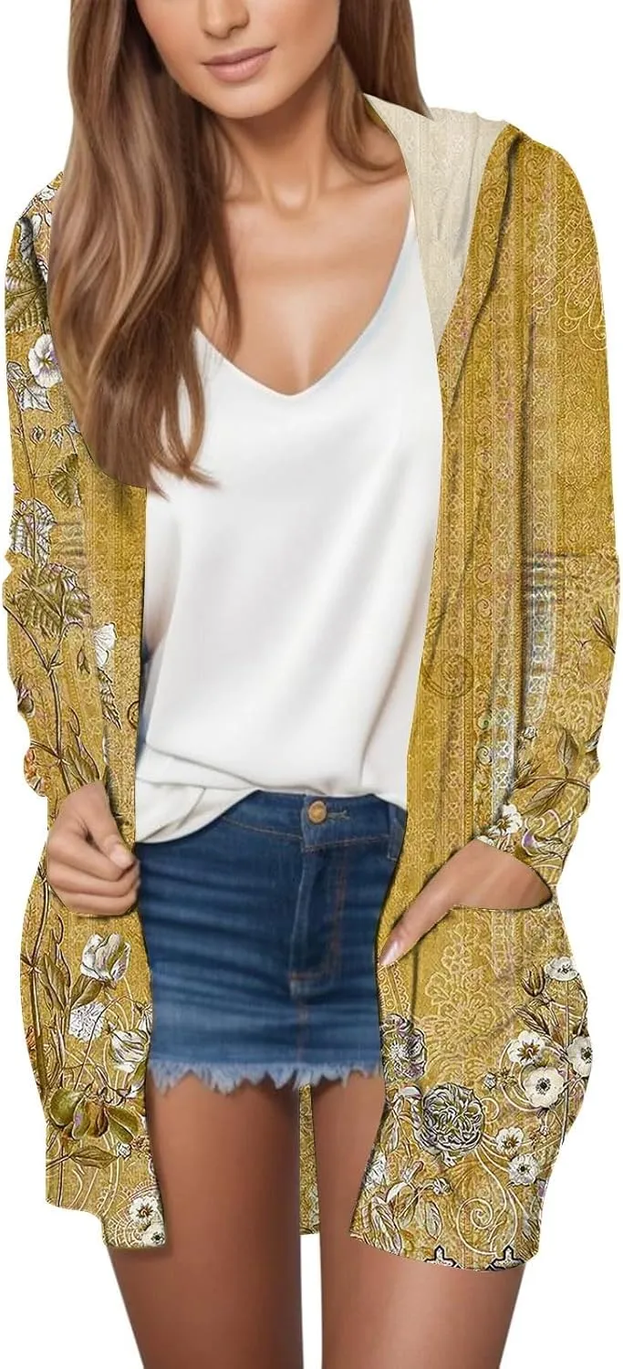 Womens Cardigans Summer Lightweight Long Sleeve with Pocket 2024 Plus Size Casual Fashion Thin Open Front Cardigan