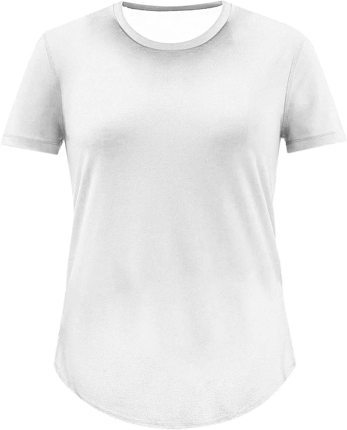 Women's Plus Size Summer Tops Round Neck Short Sleeve Tee Shirt Trendy Casual Loose Comfy Solid Color Basic Shirts
