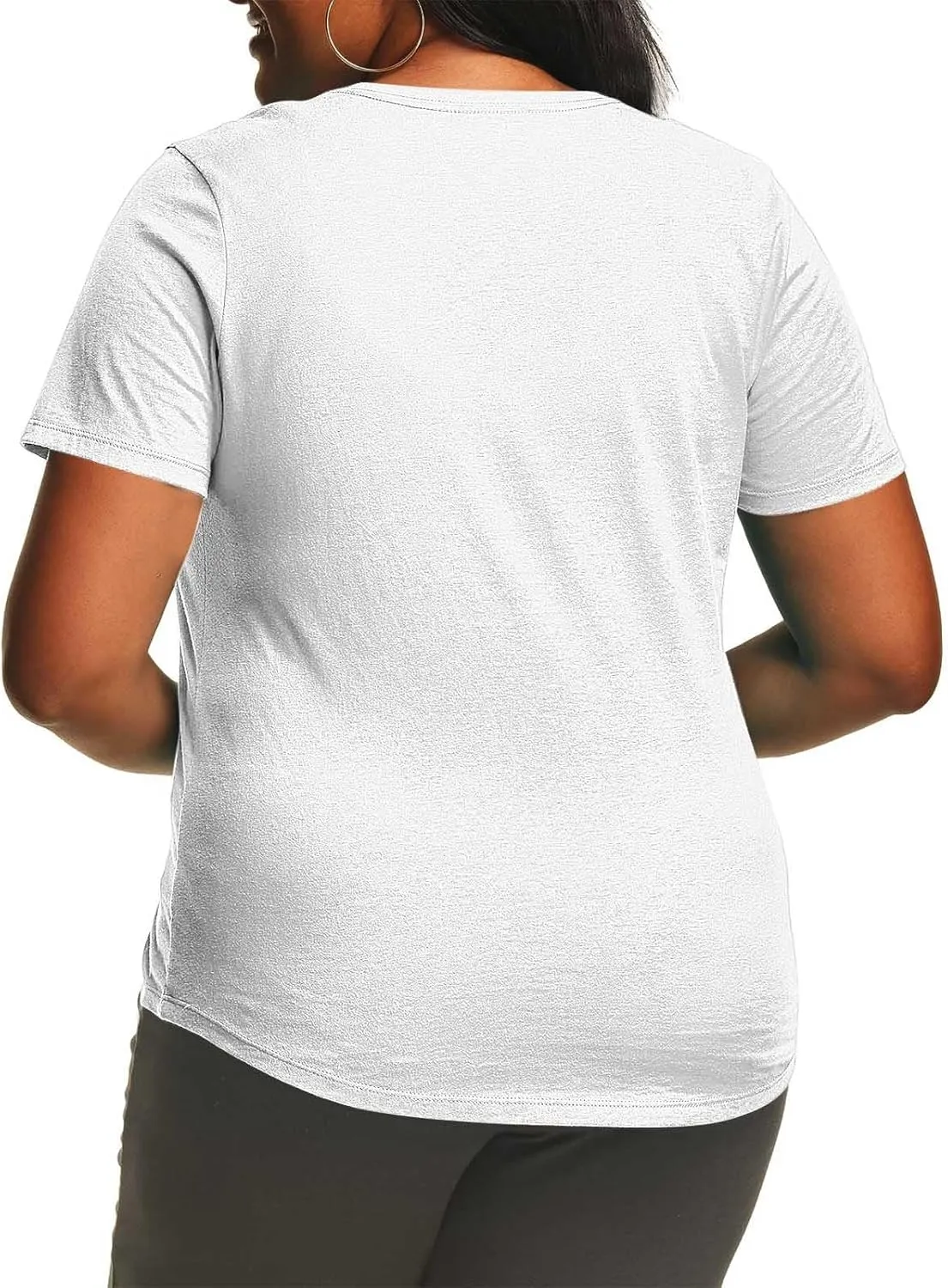 Women's Plus Size Summer Tops Round Neck Short Sleeve Tee Shirt Trendy Casual Loose Comfy Solid Color Basic Shirts
