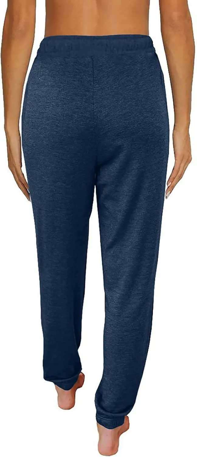 Womens Sweatpants with Pockets Track Joggers Drawstring Elastic Waist Pants Soft Jogger Sweatpants Lounge Pajama Pants